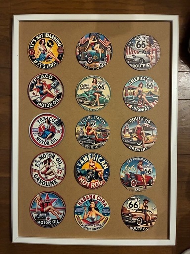 アメリカン木製コースター額装　3枚