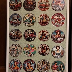 アメリカン木製コースター額装　3枚の画像