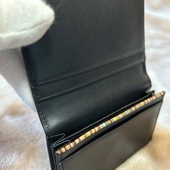 ポールスミスPaul Smith名刺入れ カードケースカード入れ カラーblackブラック黒色系デザイン 無地　ロゴレザー 冊子カード類 専用箱 保存袋ユニセックス男女兼用レディースlady's LADYS女性用ウィメンズwomen’sメンズmen’s男性用の画像