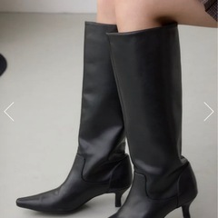 AZUL by moussy 今季新作　ロングブーツ　ブラック　Lサイズ　24〜24.5位　ローヒールブーツの画像