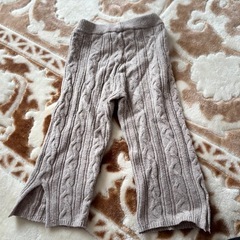 グレー ケーブル編み パンツ サイドスリット90センチの画像