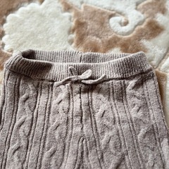 グレー ケーブル編み パンツ サイドスリット90センチの画像