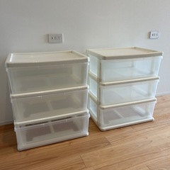 3段収納衣類ケース2つまとめての画像