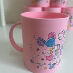 新品未使用 レトロ キャラクターイラスト マグカップ ピンク 6個セット S_288の画像