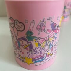 新品未使用 レトロ キャラクターイラスト マグカップ ピンク 6個セット S_288の画像