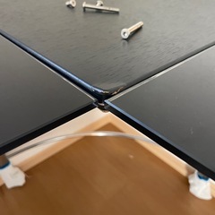 パソコンデスク　L型　強化ガラストップの画像