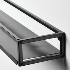 【IKEA】ウォールシェルフ 壁収納 スチール製 ブラック 壁掛け棚 LINDÅSEN リンドーセンの画像