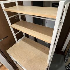 【スリムで大容量】木目調キッチンラック｜ボトル収納＆カップフック付きの画像