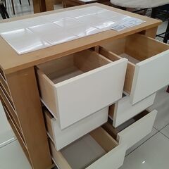 ★リユースのサカイ日立店★HJ8434  キッチンカウンター ベージュ/ホワイト H86×D60×W90 クリーニング済み の画像