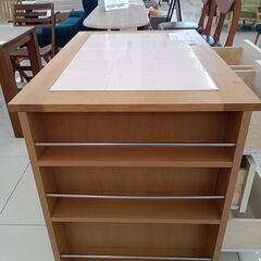 ★リユースのサカイ日立店★HJ8434  キッチンカウンター ベージュ/ホワイト H86×D60×W90 クリーニング済み の画像