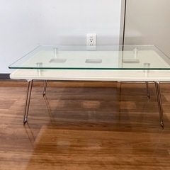 折り畳みガラスセンターテーブル【町田市再生家具】　252471の画像