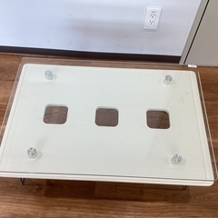 折り畳みガラスセンターテーブル【町田市再生家具】　252471の画像