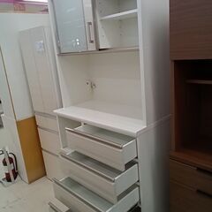 リユースのサカイ栃木店★ジモティ割あり★ NITORI 食器棚 ホワイト W100.5×D50×H205 クリーニング済み TC11752の画像