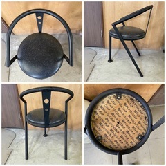 アイアンチェア　黒　1点　中古品　の画像