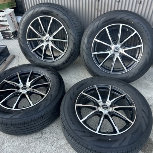 A-TECH シュナイダー　17×7J 5H-114.3 ＋38 ヨコハマ　アドバン　V03 225/65R17 102H 2024年製　マツダ　CX-5など