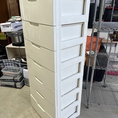 ウッドトップチェスト　クローゼットケース　衣装ケース　収納ボックス　７段　ホワイトの画像