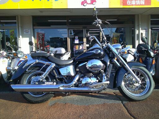 NO.5599　シャドウ４００　水冷Ｖツインエンジン　ＥＴＣ付き　アップハンドル　サイドバック　ブラック　☆彡