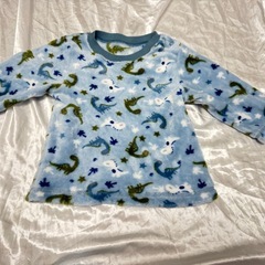 4点⭐️恐竜柄フリースベビーパジャマ　腹巻き付き長袖パジャマ　の画像