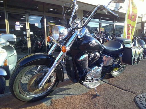 NO.5599　シャドウ４００　水冷Ｖツインエンジン　ＥＴＣ付き　アップハンドル　サイドバック　ブラック　☆彡