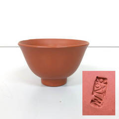 ss8043　無名異焼 國三窯 煎茶器揃 共箱入 七点一式 急須 茶碗 5客 湯冷し 朱泥 佐渡 茶器揃 煎茶道具 湯呑 湯飲み ゆのみ 茶器揃え 中古の画像