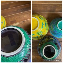 【愛品倶楽部柏店】茶道具　交趾焼　三重鉢　中村翠嵐作　共箱付きの画像