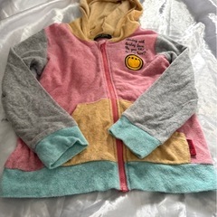 SMILEY FACE カラフル　フード付きパーカー　120cmの画像