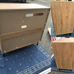 JM20485Y LOWYA 食器棚 ・外寸 　幅：約90cm 高さ：約86cm 奥行：約46.5cm中古品【取りに来られる方限定】の画像