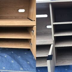 JM20485Y LOWYA 食器棚 ・外寸 　幅：約90cm 高さ：約86cm 奥行：約46.5cm中古品【取りに来られる方限定】の画像