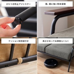 3人掛けソファ Basquiat🌿 コーデュロイソファ モスグリーンの画像