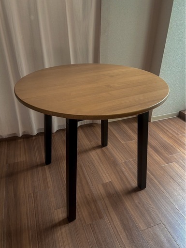IKEA PINNTORP（ピントルプ）丸テーブル 85cm／ライトブラウン×ブラック脚〈1年使用・美品〉