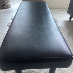 ベンチ　ダイニングチェア　黒　ブラックの画像