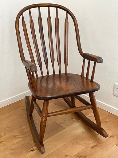 ✨美品✨ ロッキングチェア アンティーク調 木製 アーム付 クラッシック