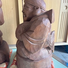 岳峰作　大黒様　恵比寿様　セット　一刀彫りの画像