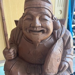 岳峰作　大黒様　恵比寿様　セット　一刀彫りの画像