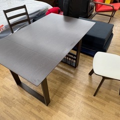 【ドリーム川西店限定】☆ジモティー見たよ割引☆ ニトリ ダイニング3点セット ロピア  BRN クリーニング済み 【2125560000038698 】の画像