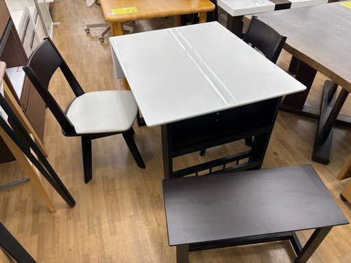 【ドリーム川西店限定】☆ジモティー見たよ割引☆ ニトリ ダイニング4点セット ロピア  クリーニング済み 【2125560000038059 】