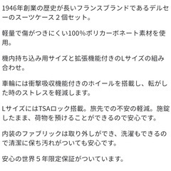 新品　デルセー　機内持ち込みサイズスーツケースの画像