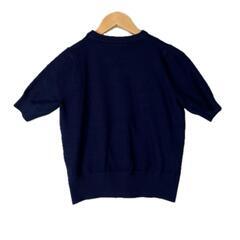 KURICA KURICA 半袖ニット コットン ネイビー レディース M【古着】【中古】の画像