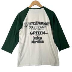 FREE RAGE FREE RAGE 七部丈Tシャツ コットン グリーン レディース M【古着】【中古】の画像