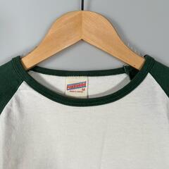 FREE RAGE FREE RAGE 七部丈Tシャツ コットン グリーン レディース M【古着】【中古】の画像