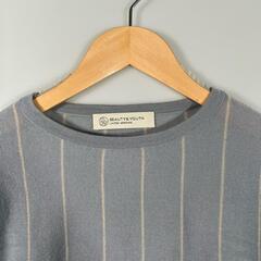 BEAUTY&YOUTH UNITED ARROWS ビューティアンドユースユナイテッドアローズ ストライプ 長袖ニット ウール ブルー レディース【古着】【中古】の画像
