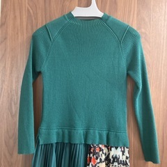 ニット　プリーツワンピースの画像