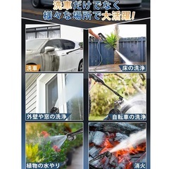 高圧洗浄機 コードレス 充電式 家庭用 洗車 20000mAh大容量バッテリーの画像