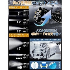 高圧洗浄機 コードレス 充電式 家庭用 洗車 20000mAh大容量バッテリーの画像