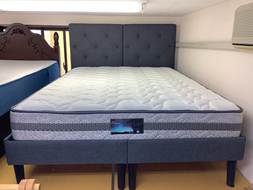 【リサイクルサービス八光】幅145㎝　AMMA　ダブルベッド　マットレス付き