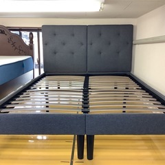【リサイクルサービス八光】幅145㎝　AMMA　ダブルベッド　マットレス付きの画像