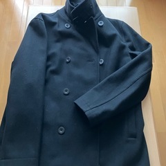 激安‼️とてもオシャレなピーコート　メンズ　ダークブラック　ダークグレーの画像