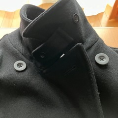 激安‼️とてもオシャレなピーコート　メンズ　ダークブラック　ダークグレーの画像