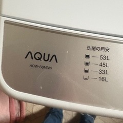アクア 洗濯機 6kg 2021年 引き取りのみの画像