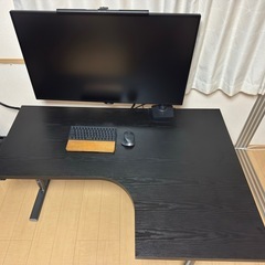 【美品】L型デスク ニトリ リッケン2  黒 ブラックの画像